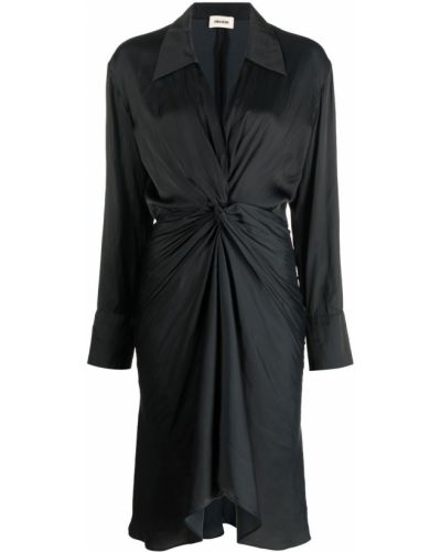 Midi obleka z v-izrezom Zadig&voltaire črna