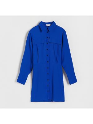Košeľové šaty Reserved modrá