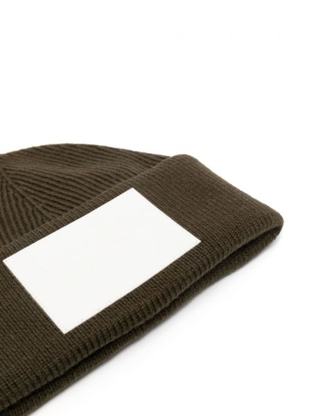 Bonnet en tricot à imprimé Mm6 Maison Margiela vert