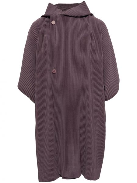 Plisuotas paltas Homme Plissé Issey Miyake violetinė