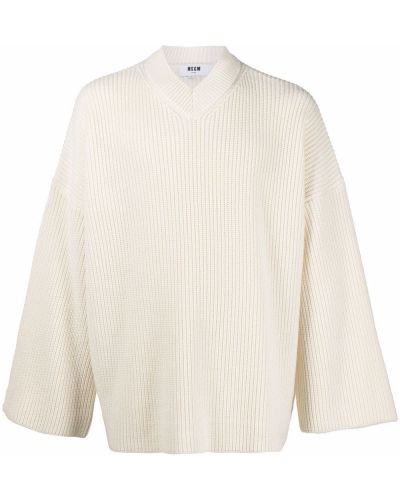 Jersey con escote v de tela jersey Msgm blanco