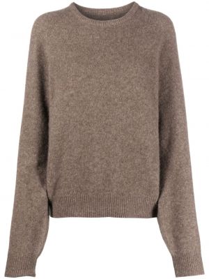 Kašmírový svetr s kulatým výstřihem Frenckenberger hnědý