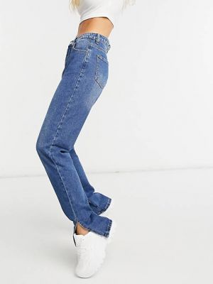 Прямые джинсы с высокой талией Missguided синие