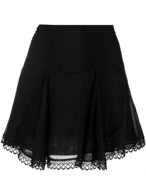 Bavlněné rozšířená sukně s vysokým pasem Charo Ruiz Ibiza - černá
