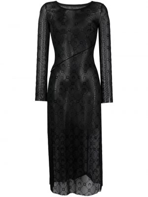 Μίντι φόρεμα από διχτυωτό Marine Serre μαύρο