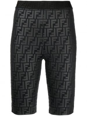 Protáhnout se vzorované kalhoty s potiskem Fendi Pre-owned - černá
