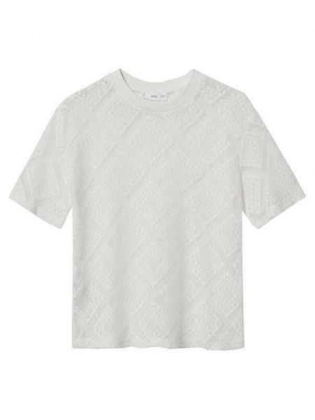 Biała koszulka z nadrukiem Mango