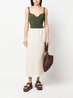 Midi sukně s knoflíky Totême bílé