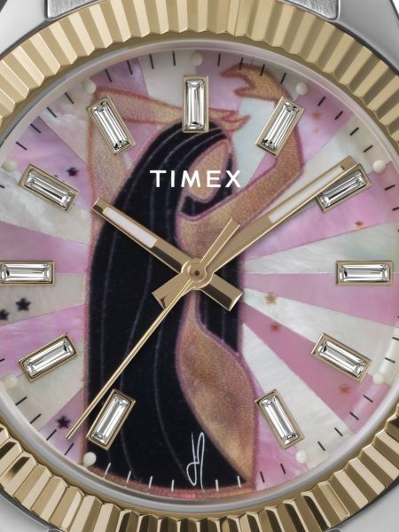 Zegarek z nadrukiem Timex różowy