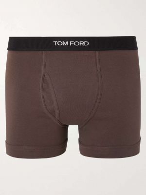 Хлопковые боксеры Tom Ford коричневые