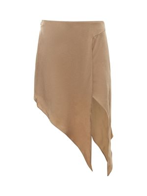 Asymetrické saténové mini sukně Stella Mccartney béžové