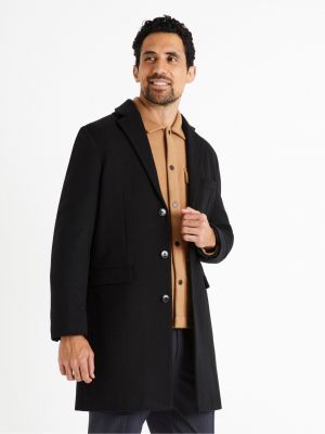 Vlnený kabát Celio čierna