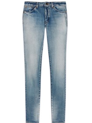Синие прямые джинсы Saint Laurent
