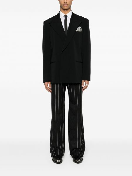 Pantalon en laine à rayures Dolce & Gabbana noir
