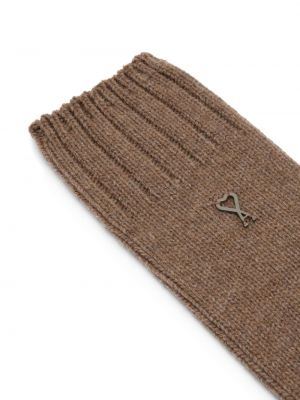 Pletené ponožky Ami Paris hnědé