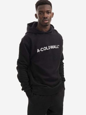 Хлопковый свитер с капюшоном с принтом A-cold-wall* черный