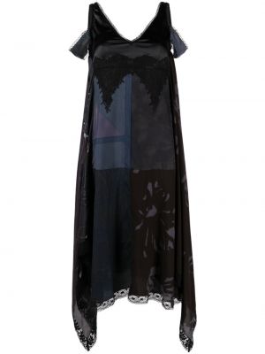 Jedwabna sukienka midi z dekoltem w serek Marine Serre
