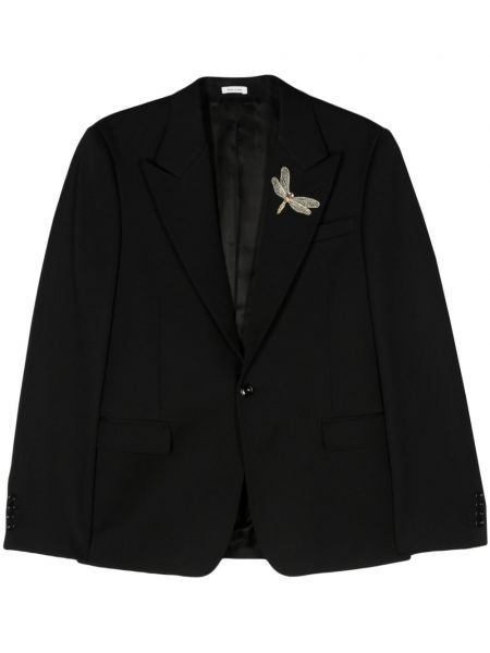 Broderet blazer Alexander Mcqueen sort