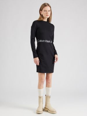 Džinsinė suknelė Calvin Klein Jeans juoda