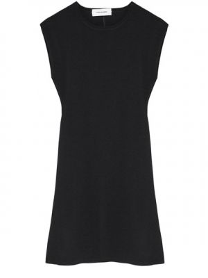 Короткое платье без рукавов из эластичного трикотажа Yves Salomon, темно-серый