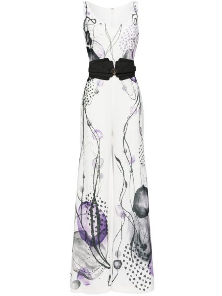 Jumpsuit mit weitem bein mit print Saiid Kobeisy weiß