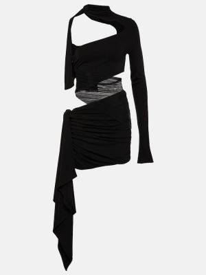 Kleid mit drapierungen Mugler schwarz
