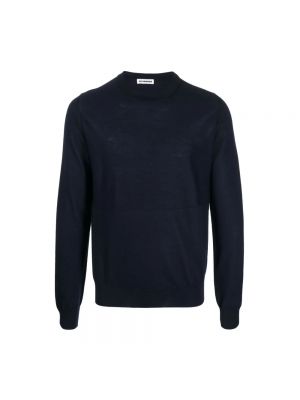 Sweter z okrągłym dekoltem Jil Sander niebieski