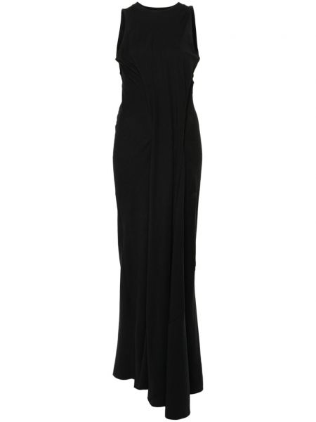 Sukienka długa bez rękawów asymetryczna Victoria Beckham czarna