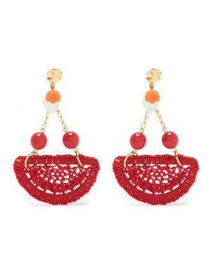 Boucles d'oreilles à boucle Amir Slama rouge