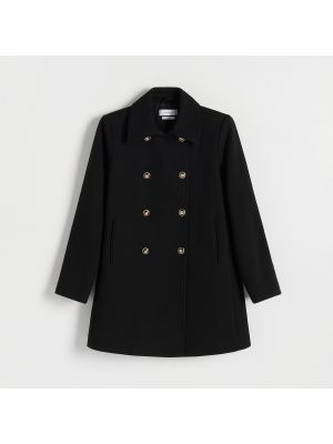 Kabát s knoflíky Reserved černý