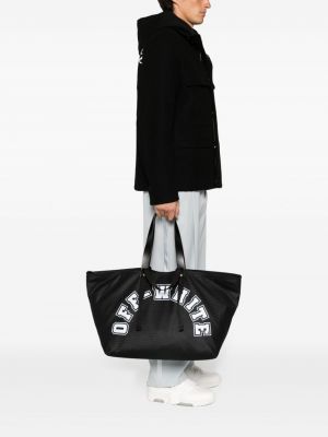 Mesh mesh shopper handtasche mit print Off-white schwarz