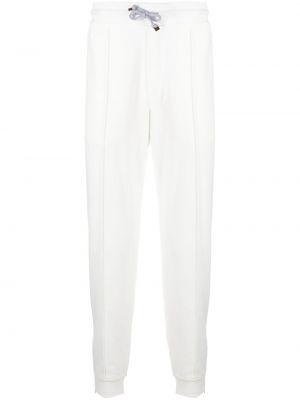 Pantalon de joggings en coton Brunello Cucinelli blanc