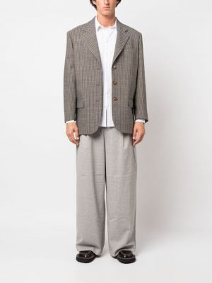 Vlněné rovné kalhoty Hed Mayner šedé