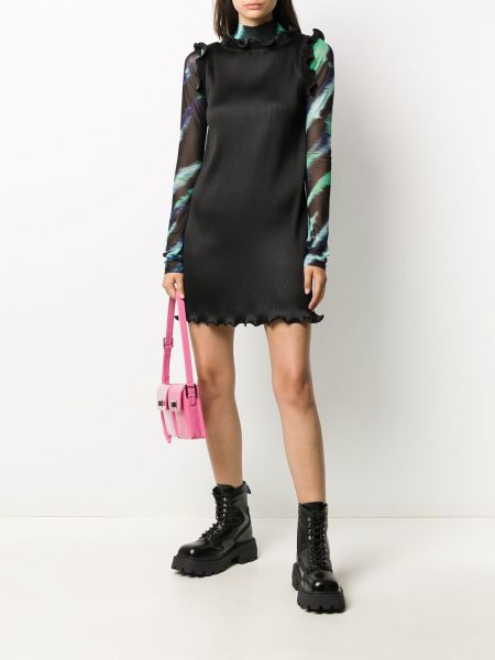 Mini vestido plisado Marc Jacobs negro