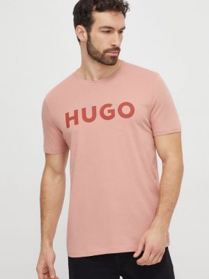 Koszulka z nadrukiem Hugo różowa
