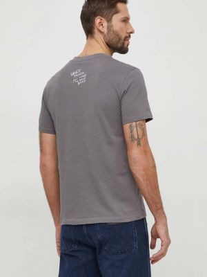 Bavlněné tričko s potiskem Desigual šedé
