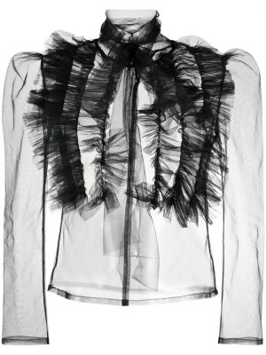 Прозрачна блуза с волани Alchemy черно