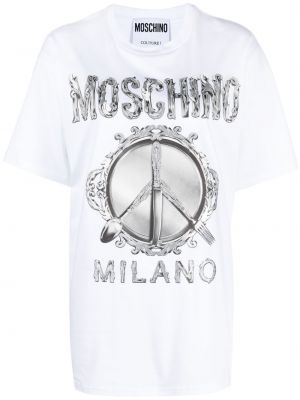 Büyük boy tişört Moschino beyaz