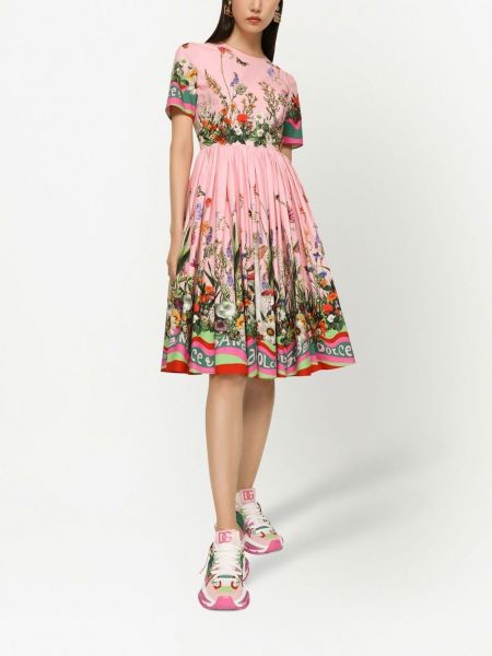 Mini robe avec manches courtes Dolce & Gabbana rose
