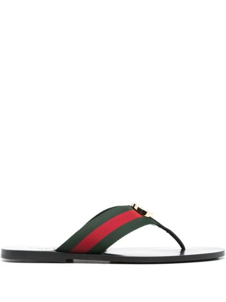 Stribet sandaler Gucci sort