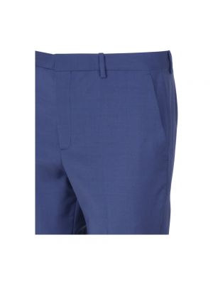 Spodnie bawełniane wełniane Calvin Klein niebieskie