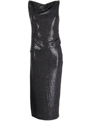 Midi obleka z mrežo Manning Cartell črna