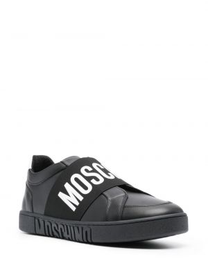 Sneakersy z nadrukiem wsuwane Moschino czarne