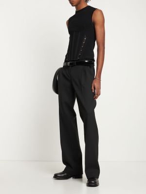 Viskózové kalhoty s nízkým pasem relaxed fit Coperni černé