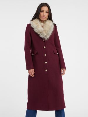 Μάλλινο παλτό Orsay μπορντό