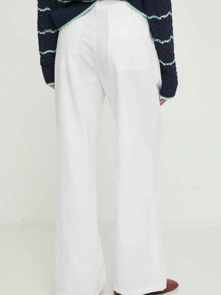 Jednobarevné kalhoty s vysokým pasem Barbour bílé