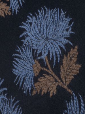 Květinový vlněný šál s potiskem Etro modrý