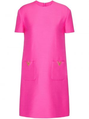 Krepové šaty Valentino Garavani ružová