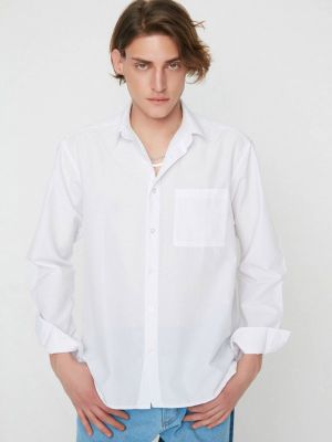 Рубашка с длинным рукавом Trendyol, белая