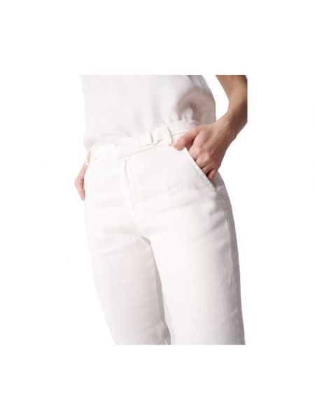 Pantalones chinos de lino slim fit Salsa blanco